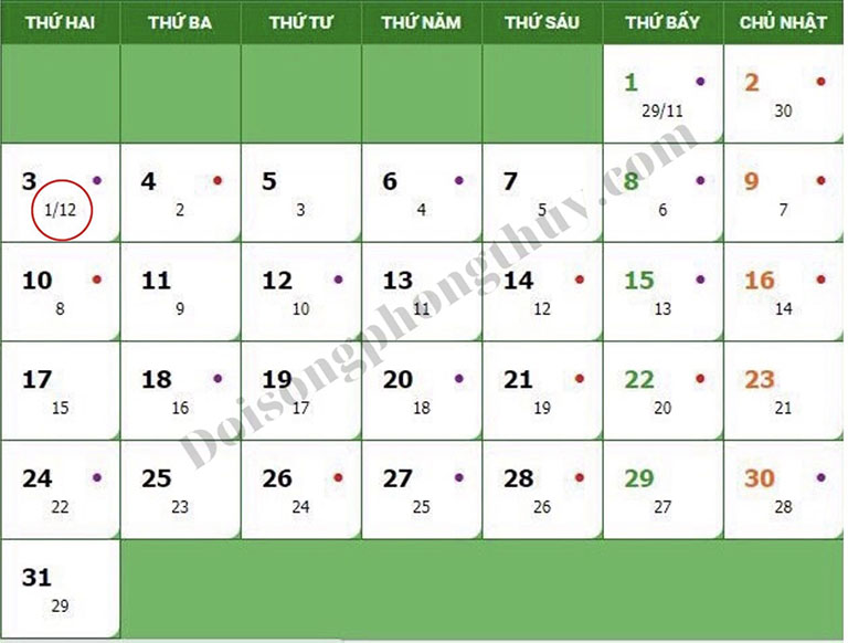 ngay mung 1 dau thang theo lich am