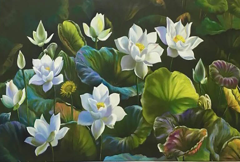 Tranh phong thuy hoa sen