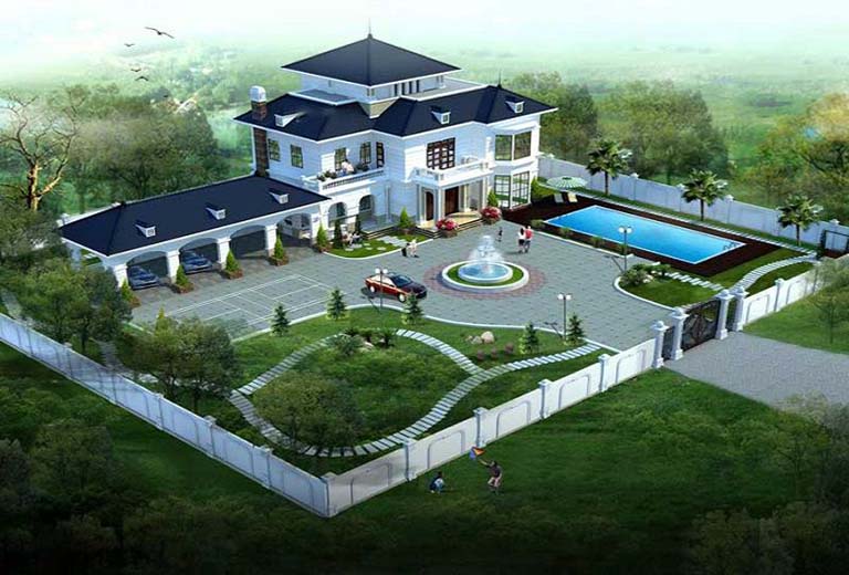 Nha nam tren dia hình co the dat dep