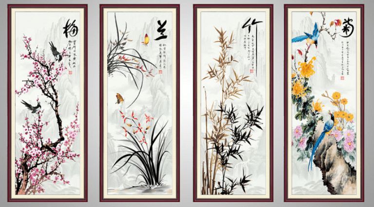 Người ta thường treo bộ tranh tứ quý trong không gian phòng khách với mong muốn những điều tốt đẹp nhất sẽ đến với gia đình mình, giúp các thành viên trong nhà luôn sống bình yên, may mắn, hạnh phúc suốt bốn mùa trong năm.