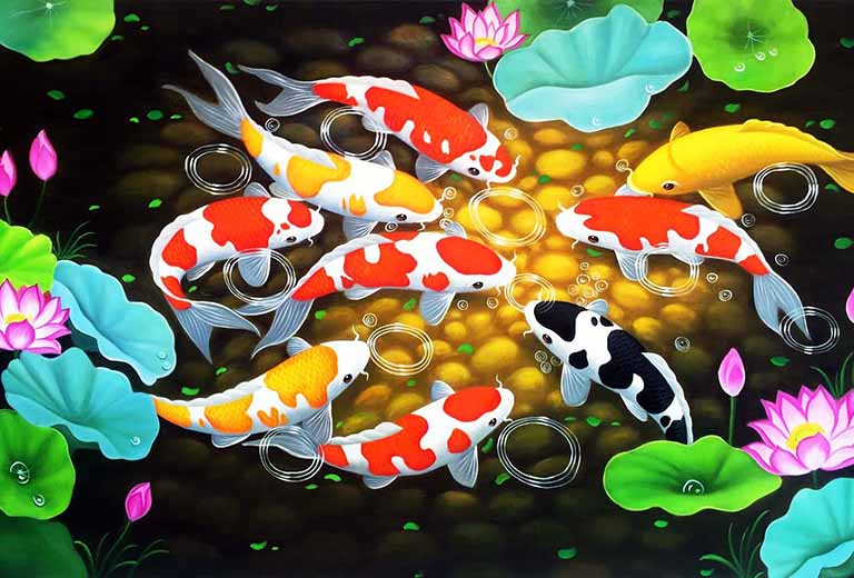 tranh phong thuy cuu ngu do