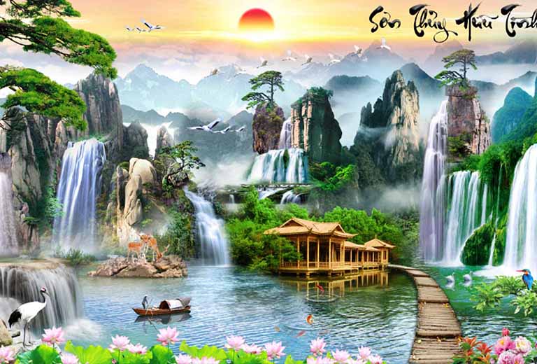 Tranh phong thuy son thuy huu tinh