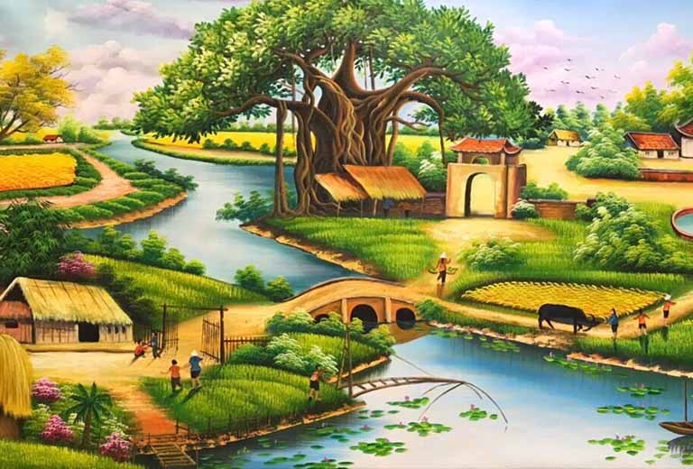 tranh phong thuy lang que