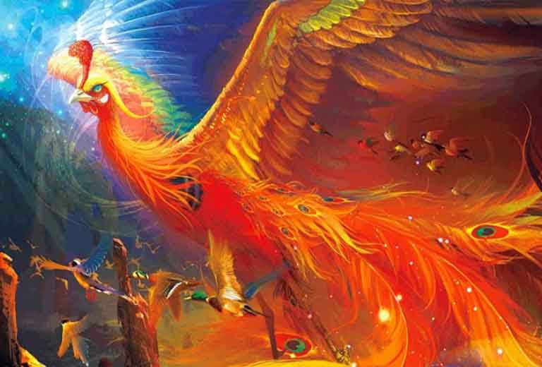 Tranh phong thuy phuong hoang lua