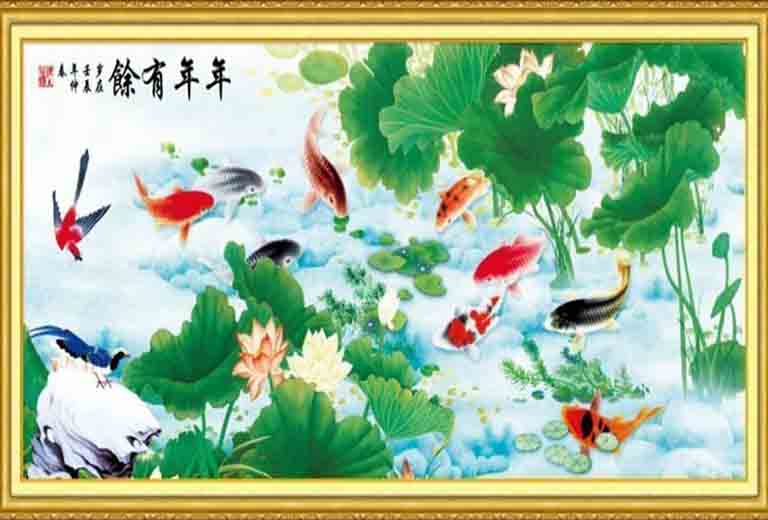 tranh ca chep phong thuy