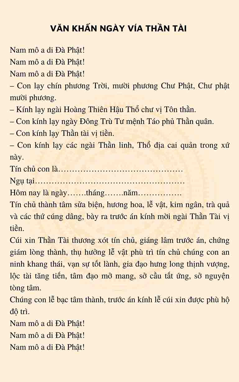 bai van khan ngay via than tai