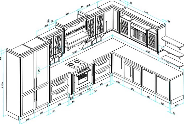 kich thuoc nha bep theo phong thuy