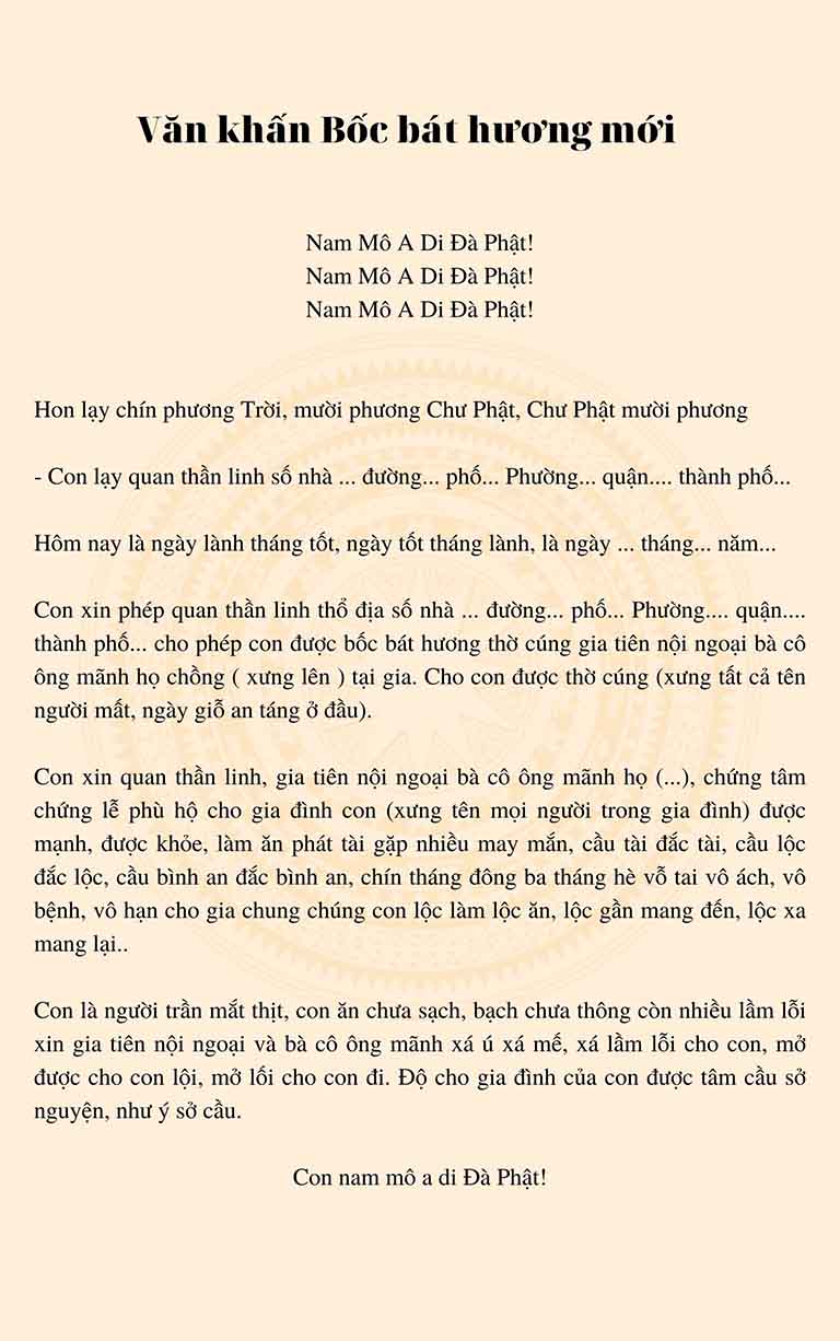 van khan boc bat huong