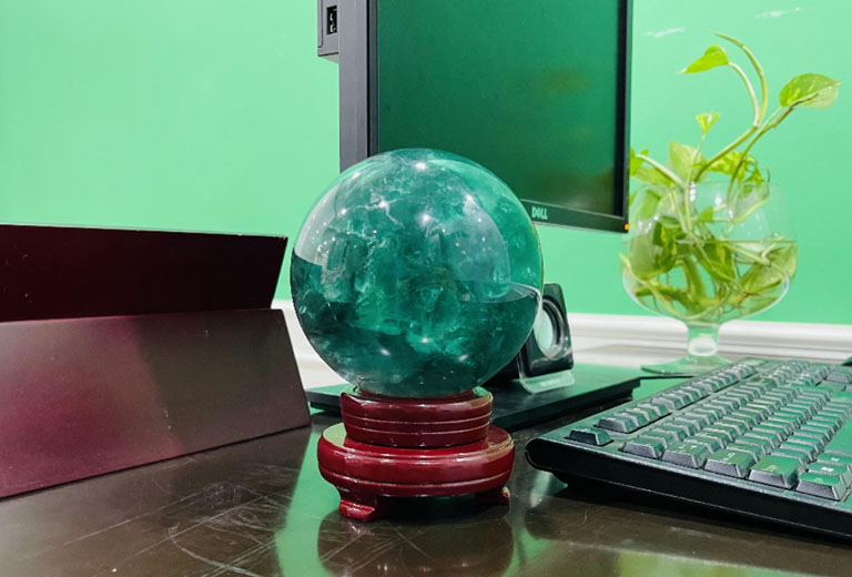 qua cau fluorite xanh la